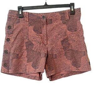 Cartonnier Anthropologie Salmon Pink Patterned‎ Shorts Button Sides Size 8